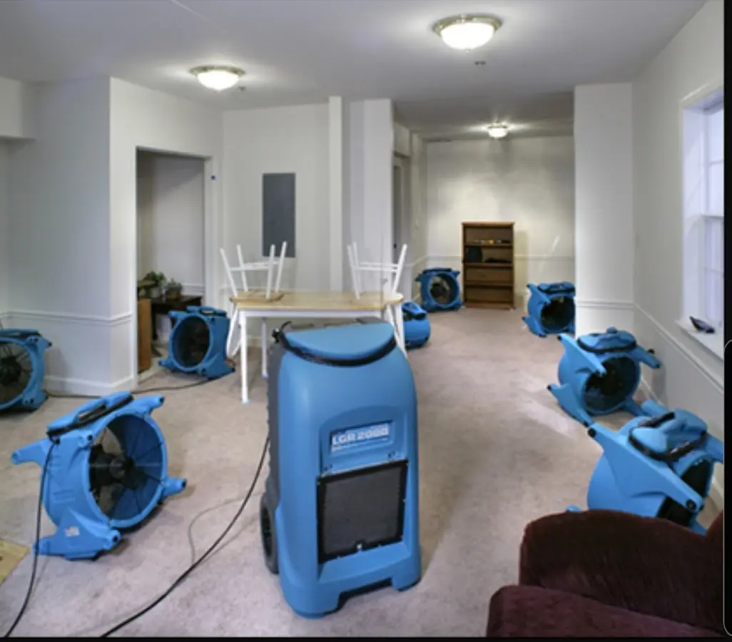 Air movers and dehumidifier setup for Water Extraction & Removal in St. Joseph